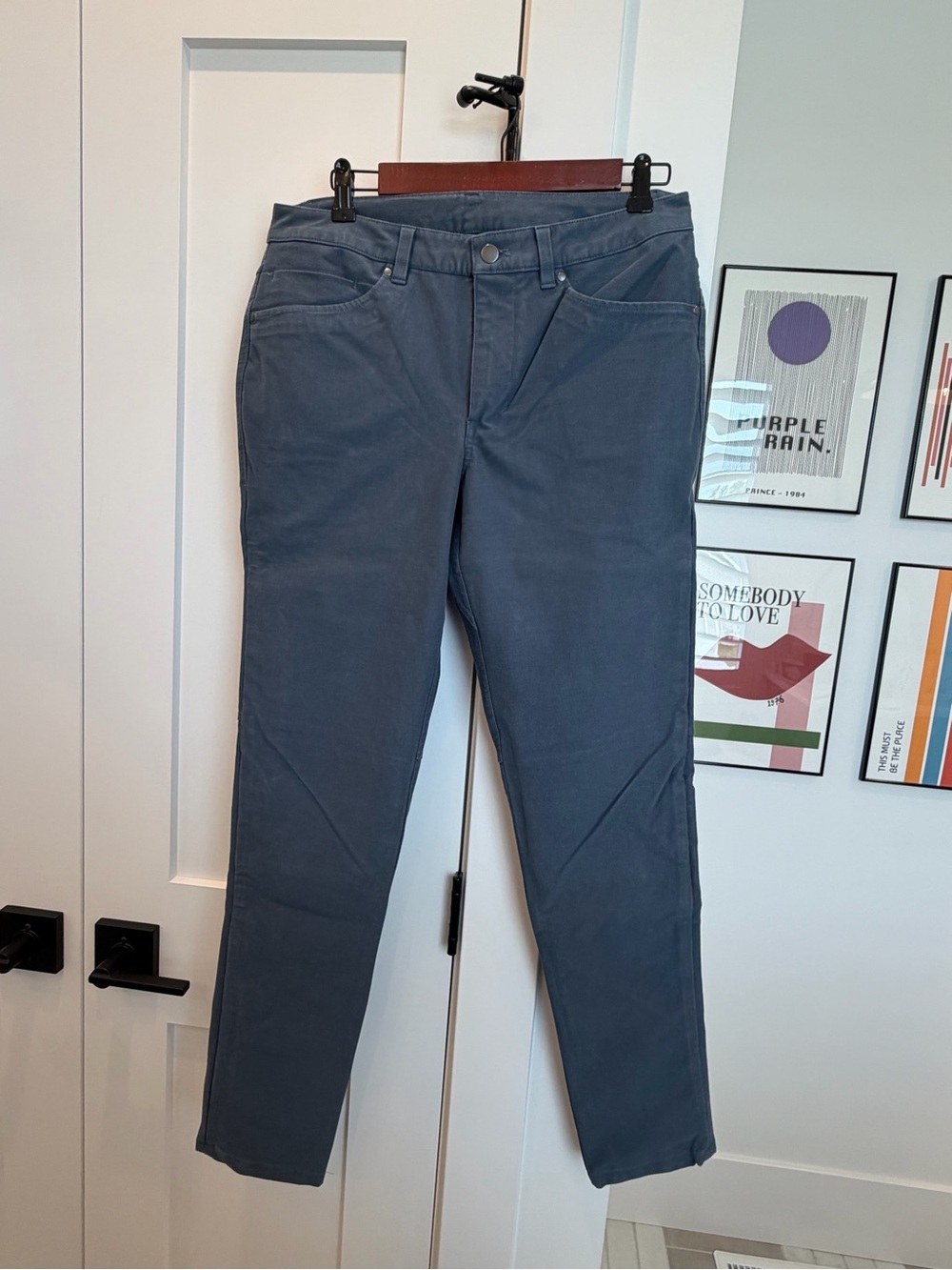 Slate Blue Slim Tapered Pants